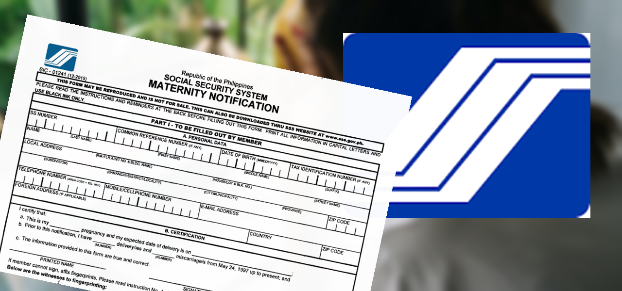 SSS Logo and SSS Maternity Leave Notification Form