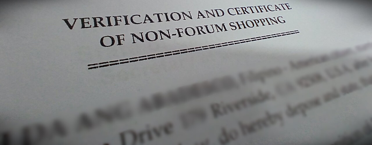 Copy of Certification of Non-Forum shopping includes in the documents in filing Small Claims Philippines.