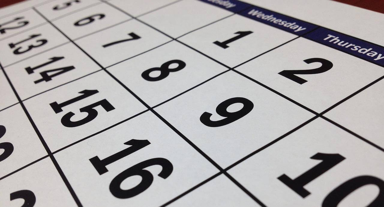 A photo of a calendar to be included in the Child Support Demand Letter.